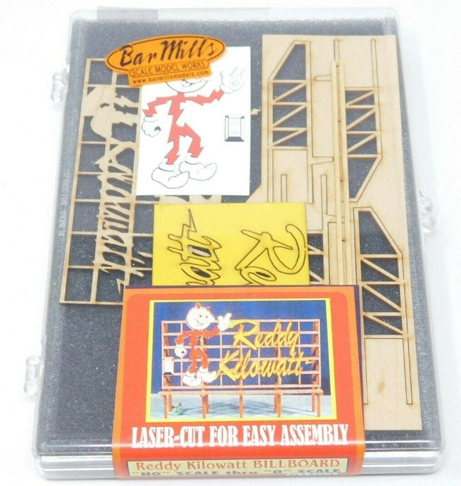 Bar Mills 91102 HO/O Reddy Kilowatt Billboard Laser Wood Cut Building Kit