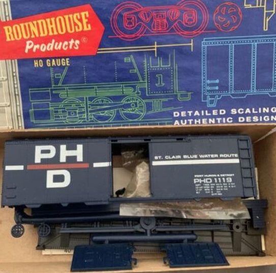 Roundhouse HO PHD St.Claire Blue Water Route 50'Box Car Road Number May Vary Kit