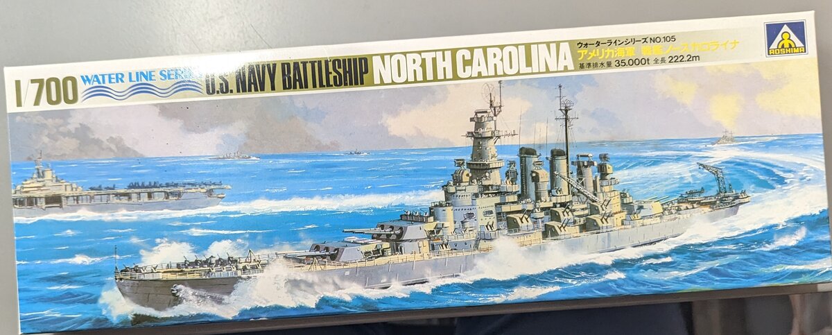 Aoshima WLB105-950 1/700 U.S. Navy Battleship North Carolina Plastic Model Kit