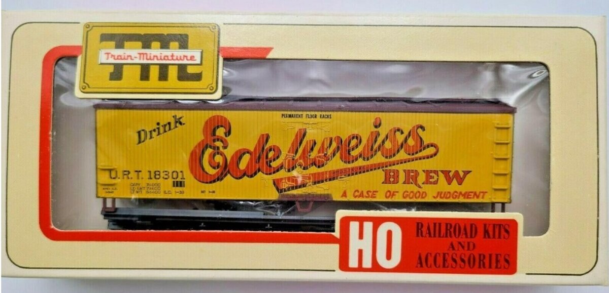 Train Miniature 8084 HO Edelweiss Beer 40' Wood Reefer Kit