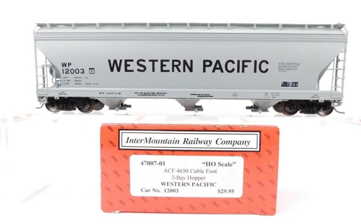 InterMountain 47007-10 HO Western Pacific ACF 4650 Cu Ft 3-Bay Hopper Car #12043