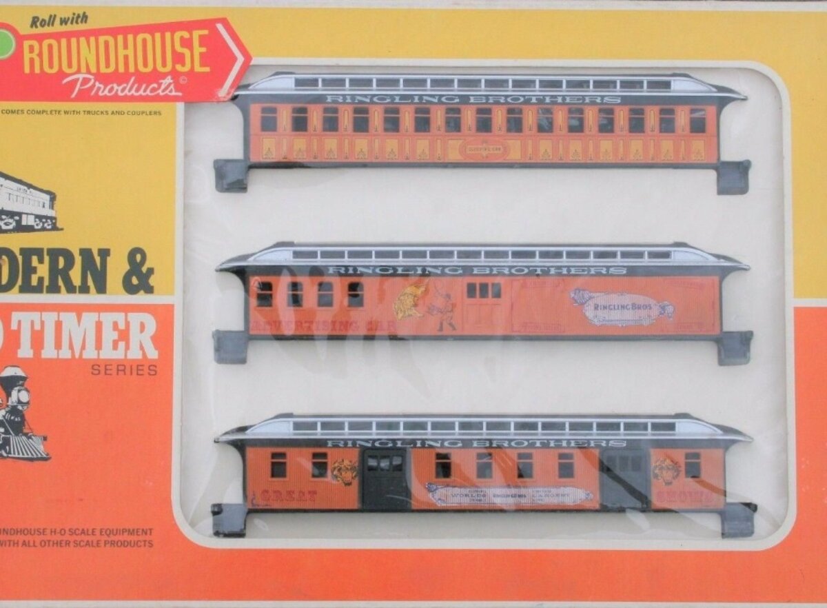 Roundhouse 5102 HO Advertising Circus Car Series Ringling Bros. (Pack of 3)
