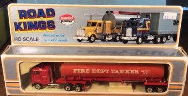 Model Power 27 HO Road Kings Fire Dept Tanker Tractor Trailer