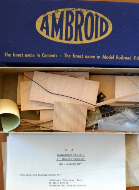 Ambroid K14 HO Canadian Pacific 8 Hatch Reefer Wood Kit