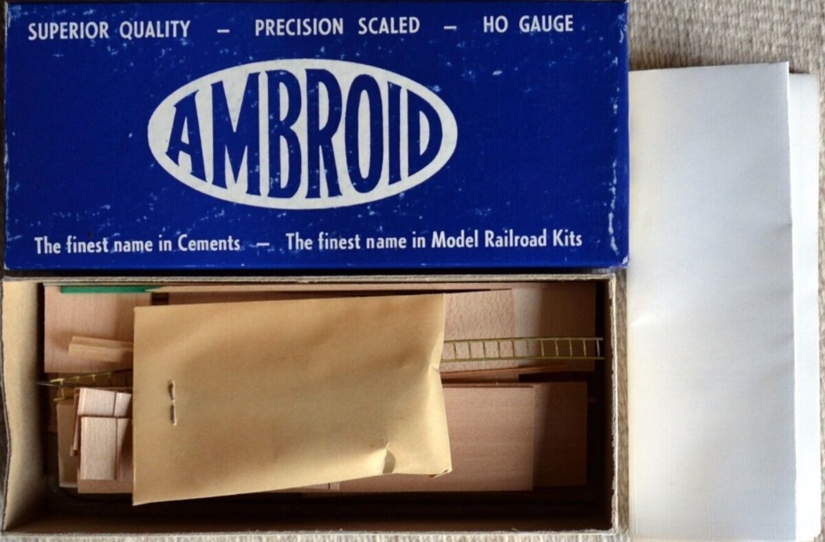 Ambroid K-12 HO 40' Single Sheated Box Car Wood Kit