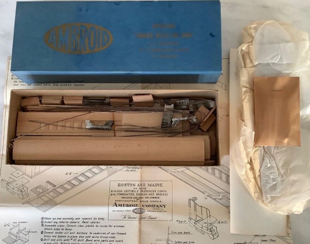 Ambroid K-S HO Open Clerestory Series 3In1 O.P.Passenger/Combination/Baggage Kit