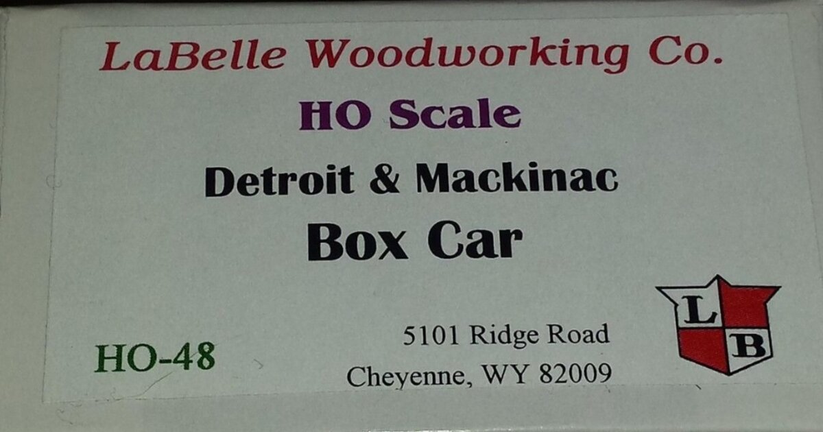 LaBelle Woodworking Co. HO-48 HO Detroit & Mackinac Box Car Kit