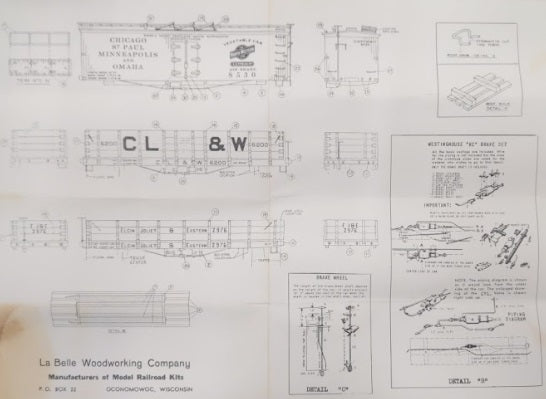 LaBelle Woodworking Co. HO-AS HO 1-Car & 2-Gondolas Wood Kit 15Th Anniversary