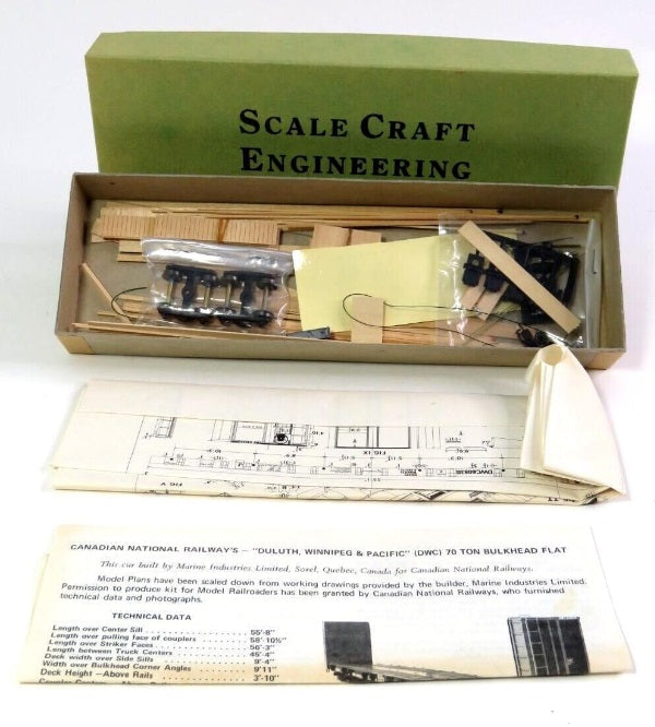 Scale Crfat Engineering 1 HO CN DWC Bulkhead Flat Car Kit
