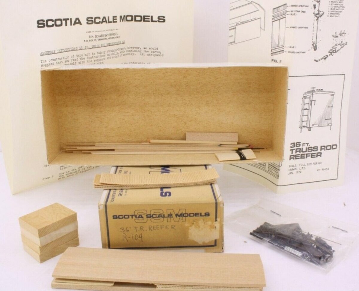 Scotia Scale Models R-104 HO Truss Rod 36 Ft. Refrigerator Car Kit