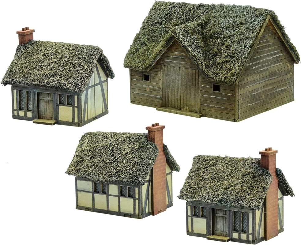 Warlord Games 218810001 Pike & Shotte Thatched Hamlet Scenery Pack Plastic Kit