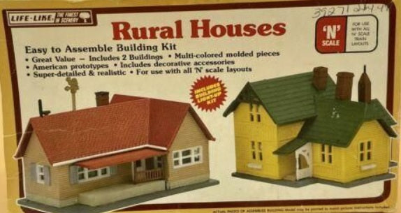 Life Like 7405 N Rural Houses Light-Up Building Kit (Box of 2)