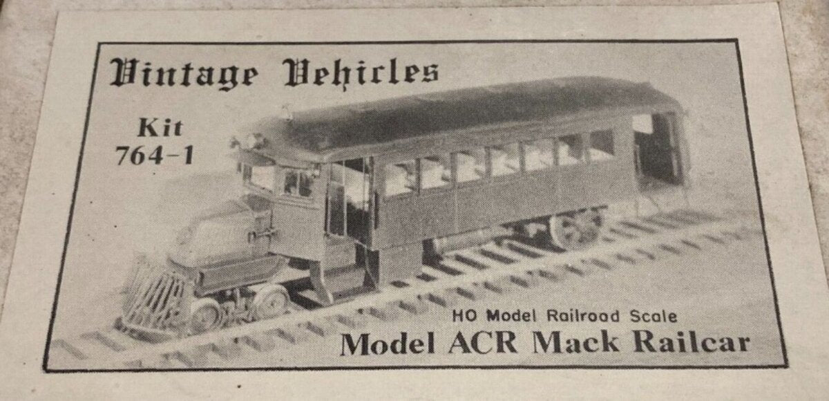 Vintage Vehicle 764-1 HO Model ACR Mack Railcar Kit