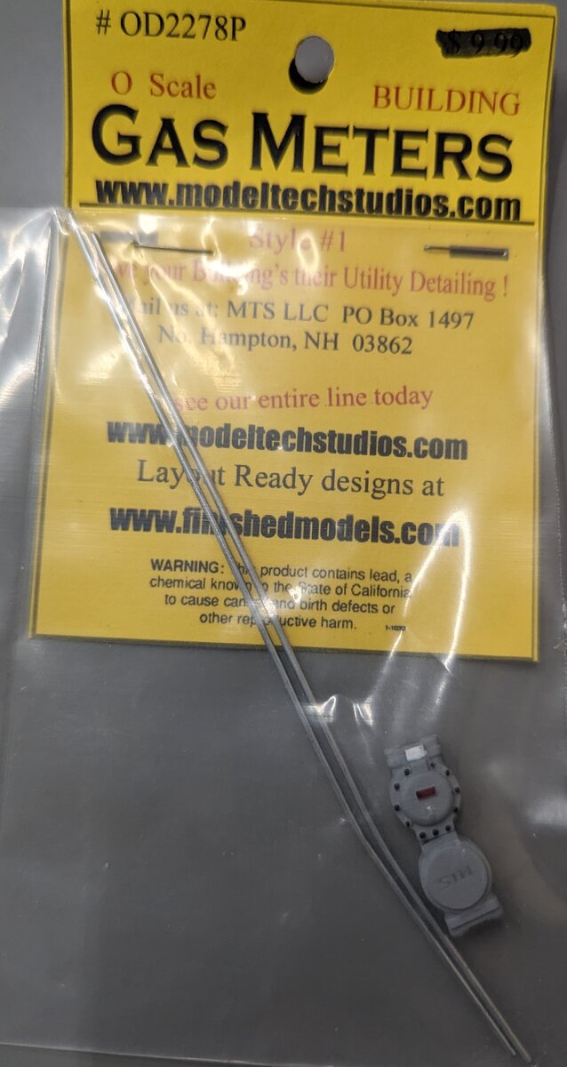 Model Tech Studios OD2278P O Scale Gas Meters Style #1