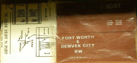 Ye Olde Huff N Puff Fort Worth & Denver City 36' Boxcar Custom Designed Car Kit