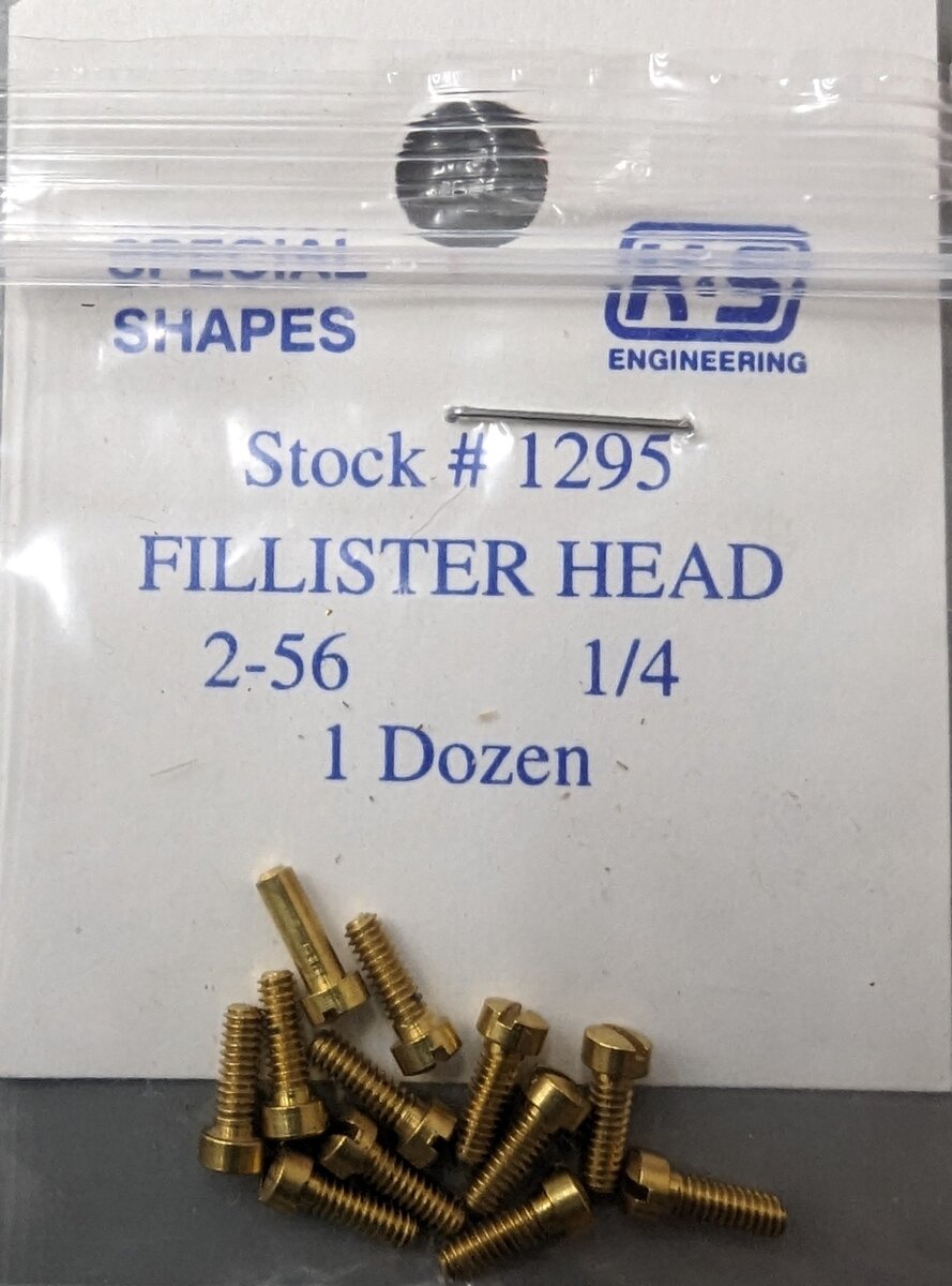 K&S 1295 2-56 1/4 Fillister Head Slotted Screws (Pack of 12)