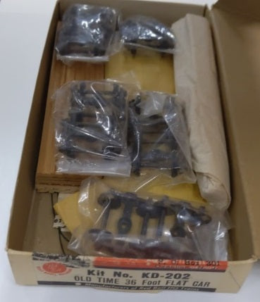 Red Ball KD-202 HO Old Time 36 Foot Flat Car Kit (Box of 5)