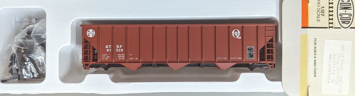 Con-Cor 001-009332-6 HO 12 Panel 100 Ton Coal Hopper Santa Fe 