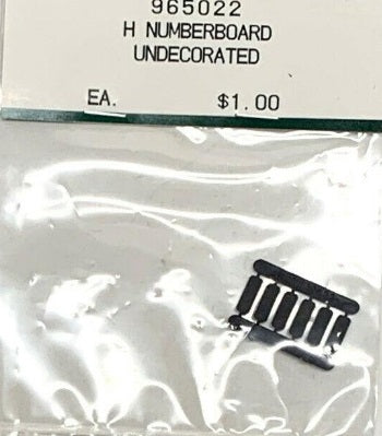 Kato 965022 HO H Numberboard Undecorated