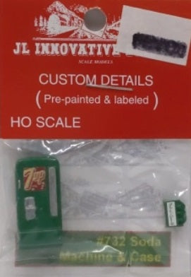 JL Innovative Design 732 HO Green 7UP Upright Soda Machine & Case Box Version