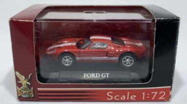 Road Signature 1:72 Die Cast Metal Collection Red/White Stripes Ford GT