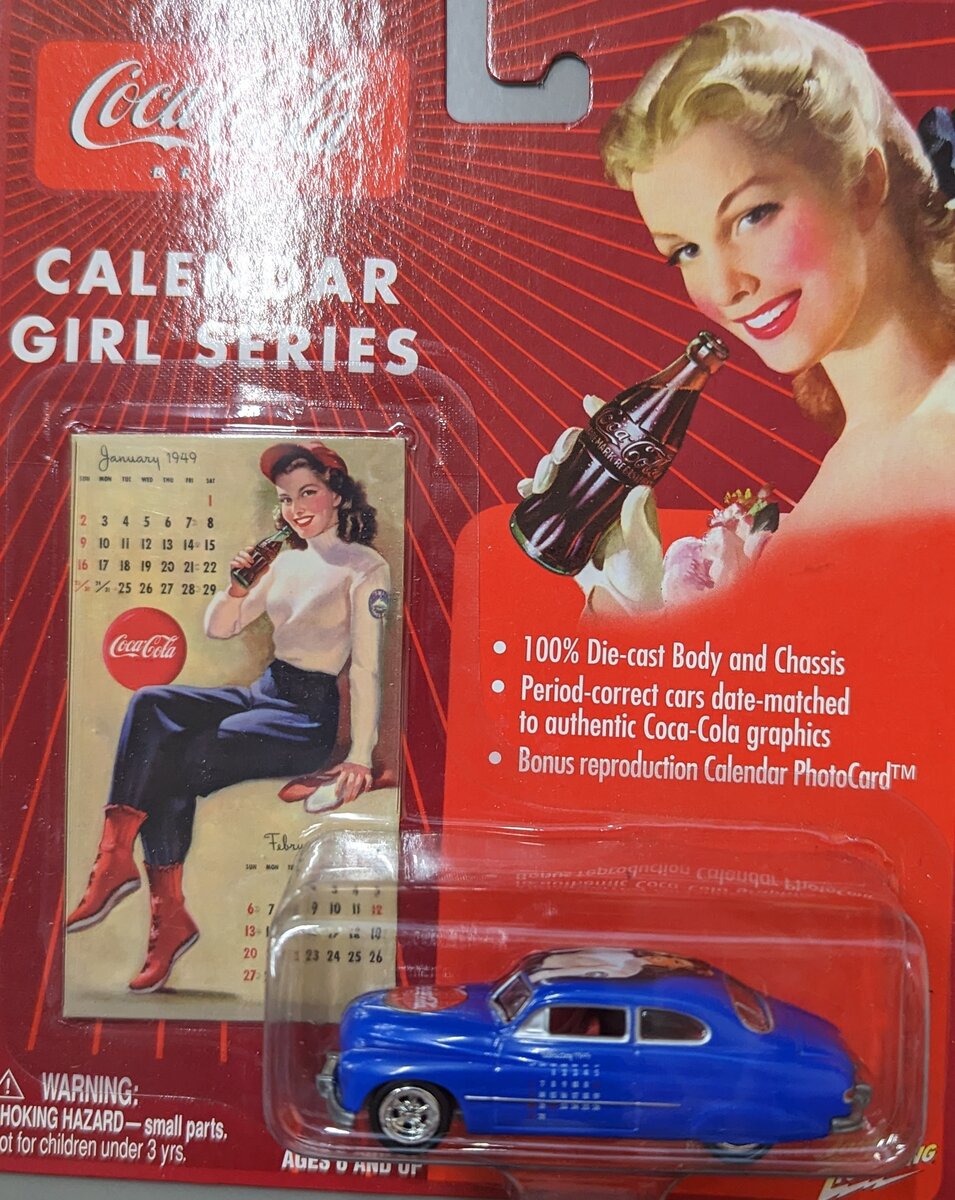 Johnny Lightning 309-01 1:64 Calendar Girl Series Coca Cola 1949 Mercury
