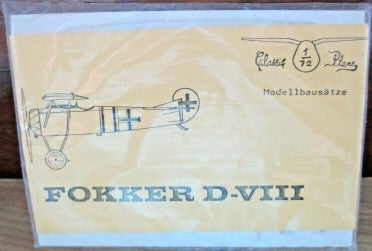 Classic Plane 5111 1:72 Fokker D-VIII Military Molding Military Plane Kit