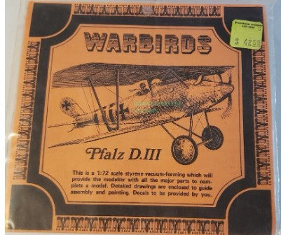 War Birds 1979 1:72 Pfalz D.III Military Molding Military Aircraft Plane Kit