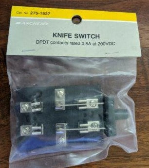 Radio Shack 275-1537 Knife Switch DPDT Contacts Rated 0.5A @ 200VDC