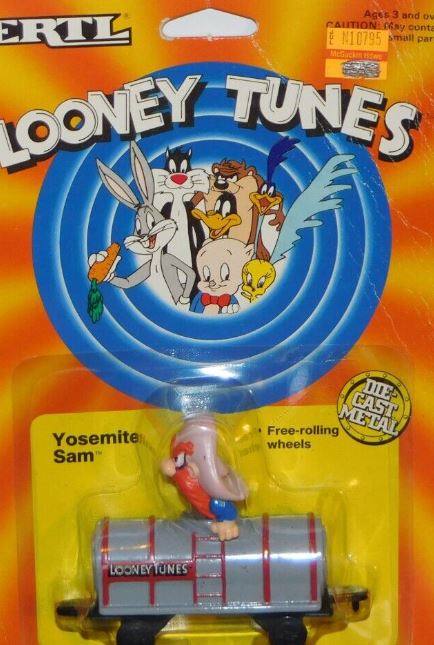 Ertl 2708 Looney Tunes Yosemite Sam Diecast Tank Car Free Rolling Wheels