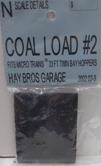 Haybros 2002 02-3 N Coal Load#2 33Ft. Twin Bay Hopper Fits MicroTrains(Pack of 3