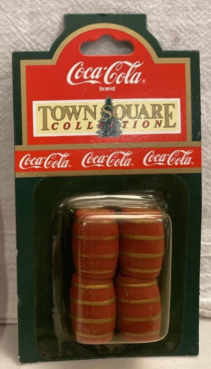 Coca-Cola 64302 G Scale Red Barrel Town Square Collection (Box of 4)