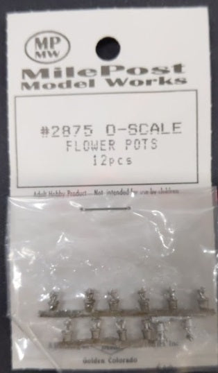 Mile Post Model Works 2875 O Flower Pots (Pack of 12)