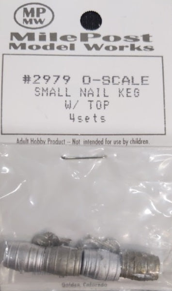 Mile Post Model Works 2979 O Small Nail Keg W/Top (Set of 4)