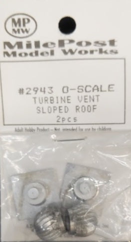 Mile Post Model Works 2943 O Turbine Vent Sloped Roof (Pack of 2)