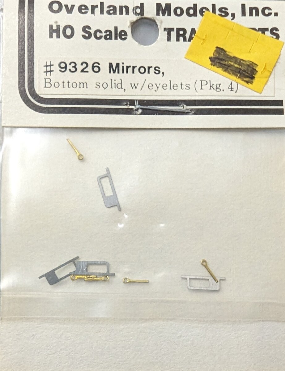 Overland 9326 HO Mirrors Bottom Solid w/Eyelets (Pack of 4)