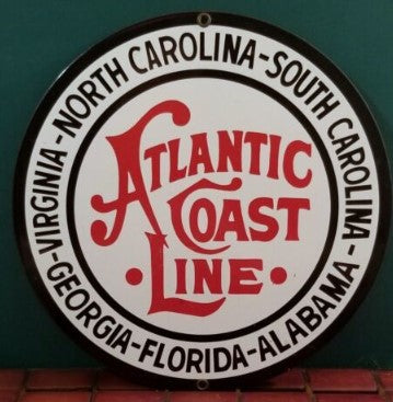 Ande Rooney 0069 Atlantic Coast Line-VA, NC, SC, AL, FL, and GA Sign