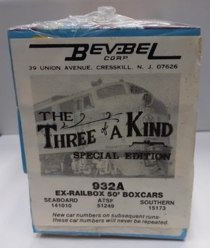 Athearn 932A HO Ex-Railbox 50' Boxcar Seaboard /ATSF & Southern (Pack of 3)