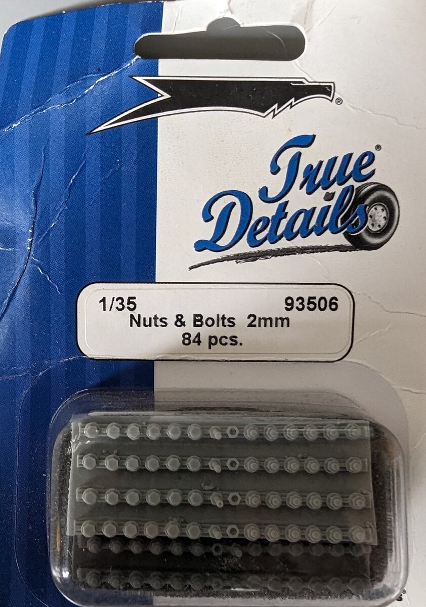 True Details 93506 1/35 Nut and Bolts 2mm (84 Pieces)