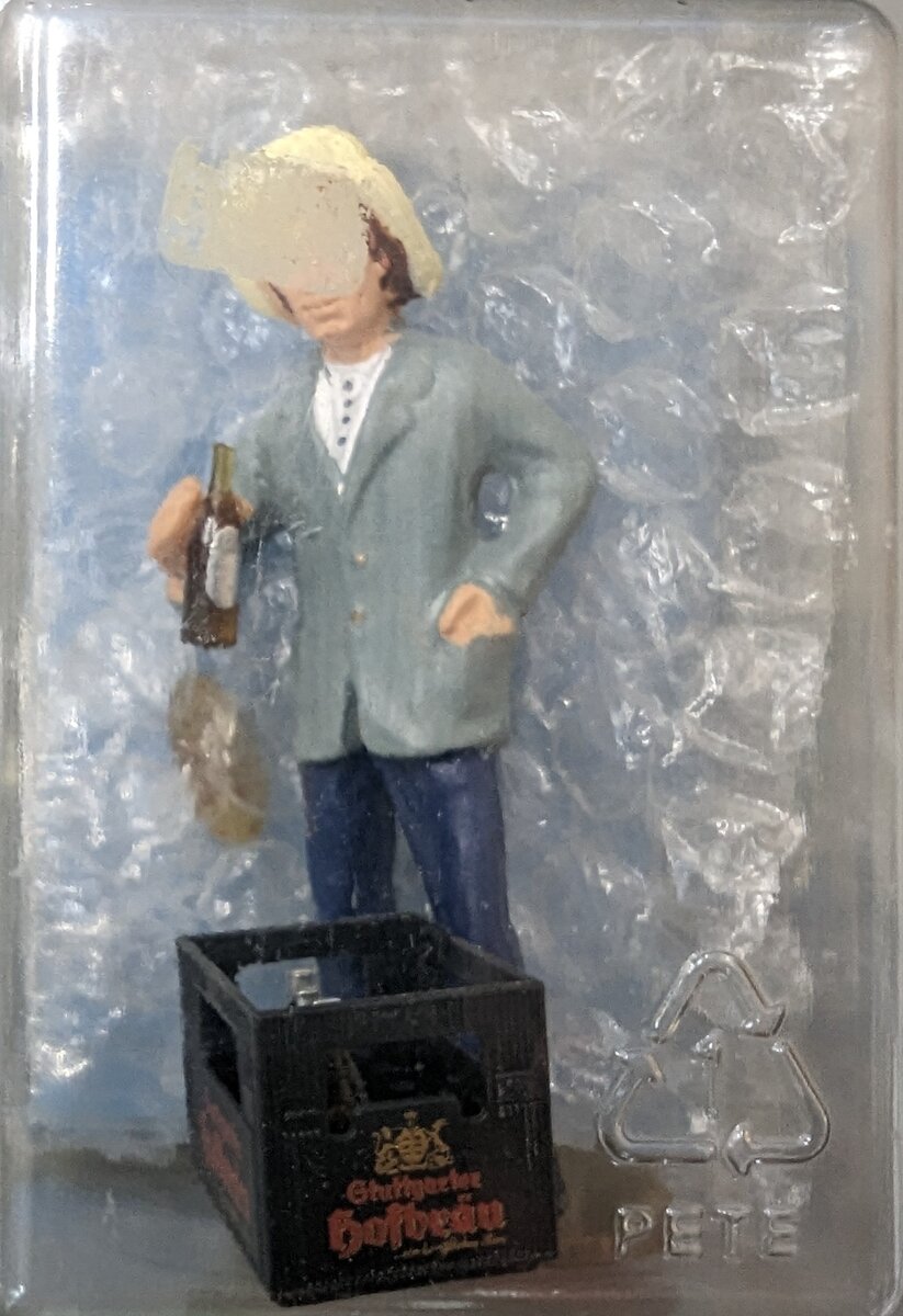 Track N Trains 146-4 G Scale Schneider's Just Plain Folk Man w/Beer Crate