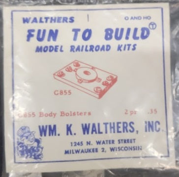 Walthers C855 O And HO Body Bolsters (Bag of 2)