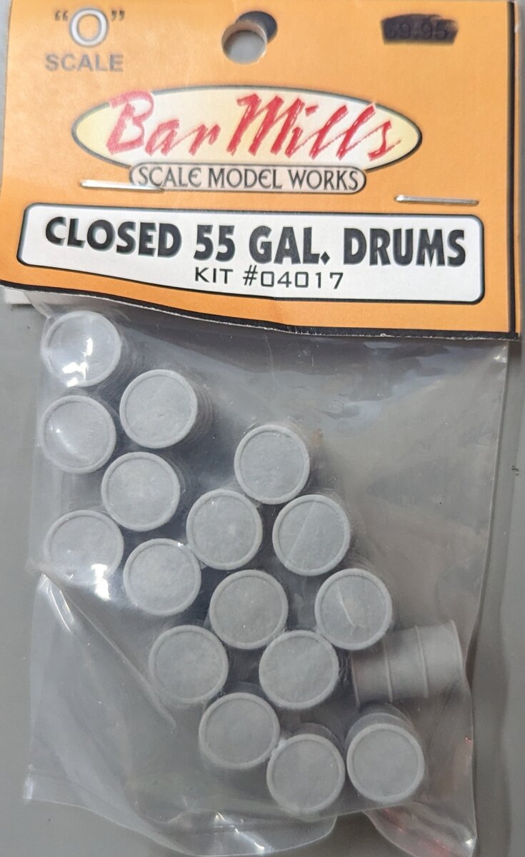 Bar Mills 04017 O Unpainted 55-Gallon Drums with Closed Tops