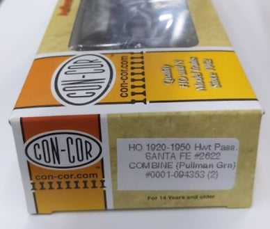 Con-Cor 0001-094353HO Santa Fe1920-50 Combine Pullman Heavyweight Pass.#2622