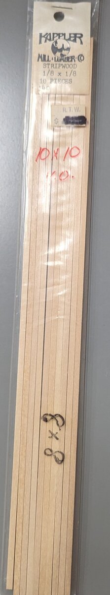 Kappler 140 HO Stripwood 1/8 x 1/8 (10 Pieces)