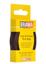 Brawa 3106 Wire 0.14mm 10-m-Ring Single Core, PVC Isolation Dark Brown