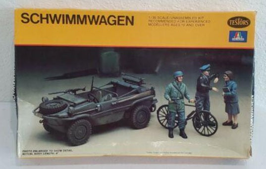 Testors 823 1:35 Italeri Schwimmwagen 1979 WWII Plastic Model Kit