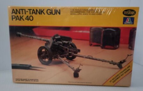 Testors 857 1:35  Italeri Anti-Tank Gun Pak 40 WWII Plastic Model Kit