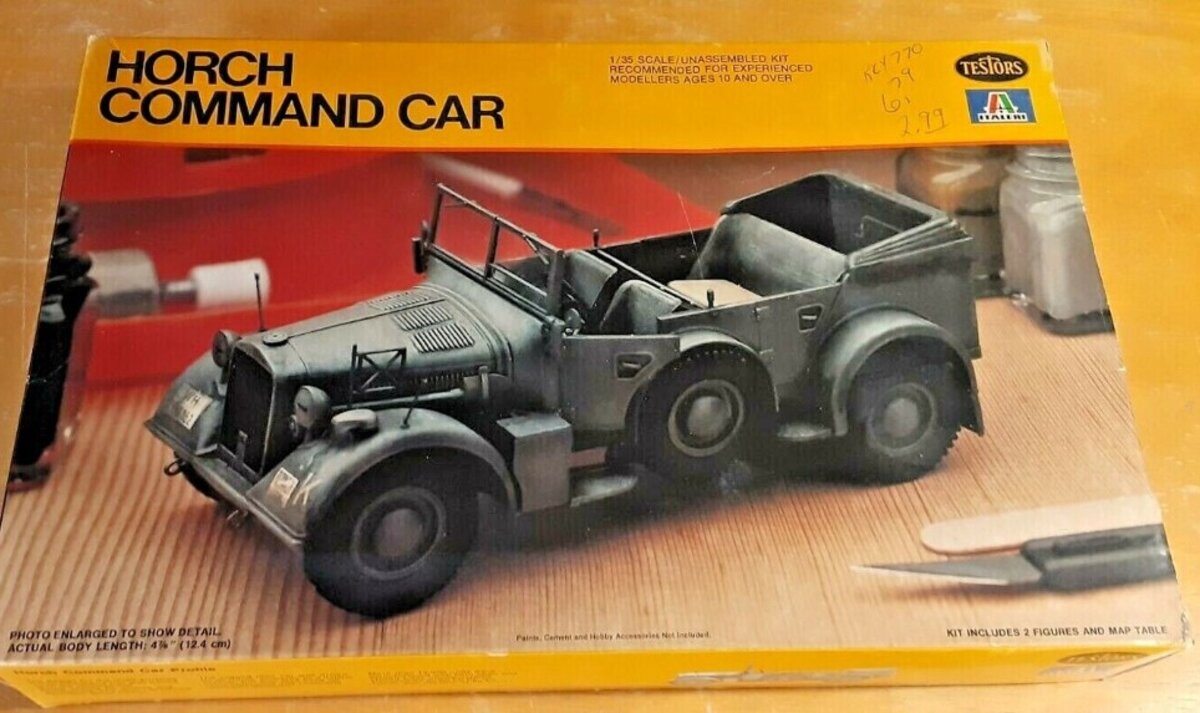 Testors 851 1/35 Horch Command Car Military Vehicle Plastic Model Kit