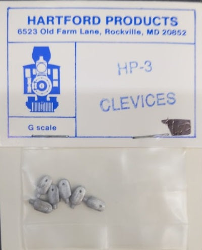 Hartford Products HP-3 G White Metal Clevices (Pack of 6)