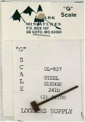 Ozark Miniatures OL-827 G Scale Steel Sledge 24 Lb. (Pack of 2)